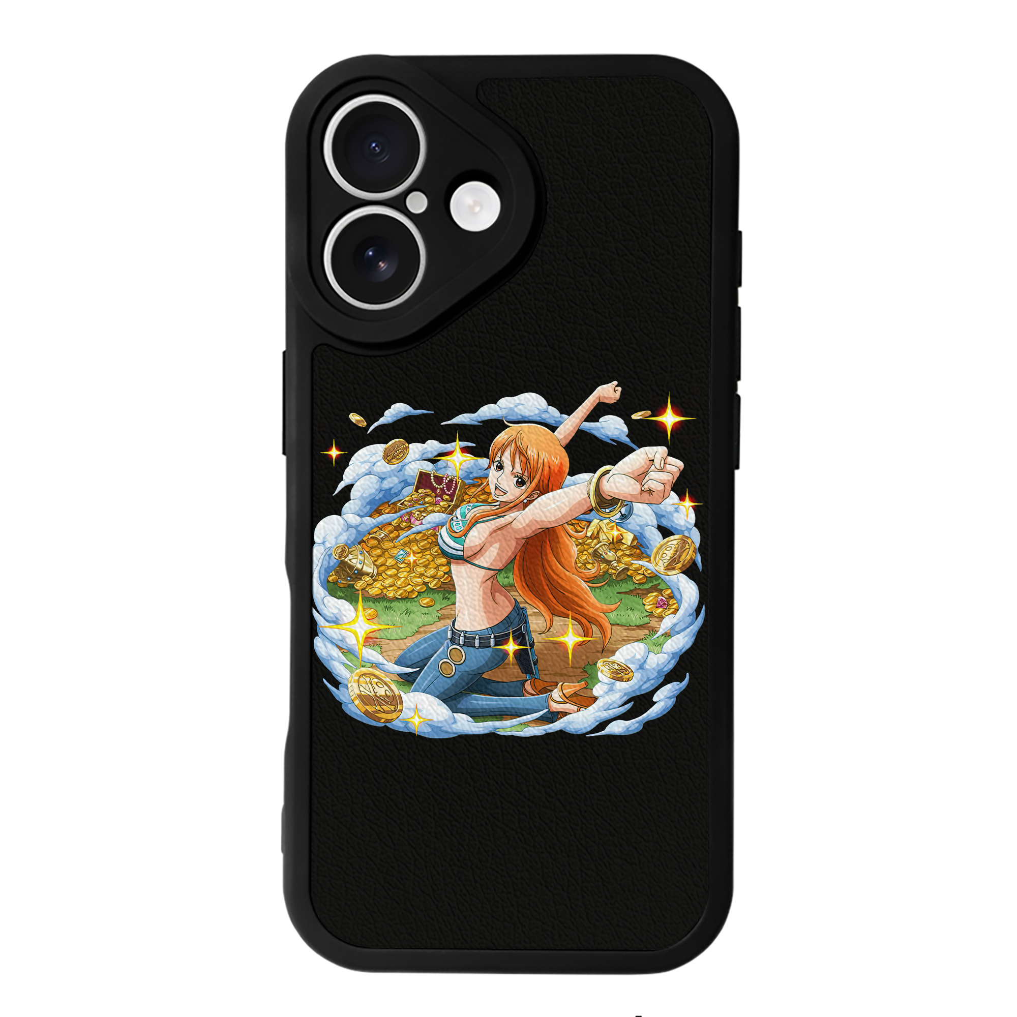 （画像用） ワンピース ナミ ONE PIECE Nami 【iPhone 16シリーズ対応】シリコンスマホケース（レザー調） 材質：シリコン